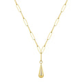 High Quality 18K Gold Plated Stainless Steel Water Drop Pendant Chain Necklace P203086