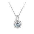 2CT Colored Grey Blue Sapphire Red Pinky Black Green Yellow Blue Moissanite Necklace 925 Sterling Silver Chain Women Jewelry