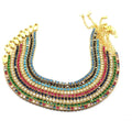 Daidan Bracelets 18K Gold Plated Zircon Bracelet Women Black Tennis Colorful 925 Silver Adjustable Tennis Bracelet