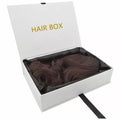Custom Logo Black Wig Packaging Box With Silk Satin Lined Luxury Magnetic Packaging Box for Hair Extension