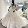 Jancember WM008 White Illusion Appliqued Flower Bridesmaid Dresses for Women Wedding