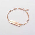 Real U Children's Personalized Stainless Steel Zircon Anniversary Bracelet with 18K Gold Plating