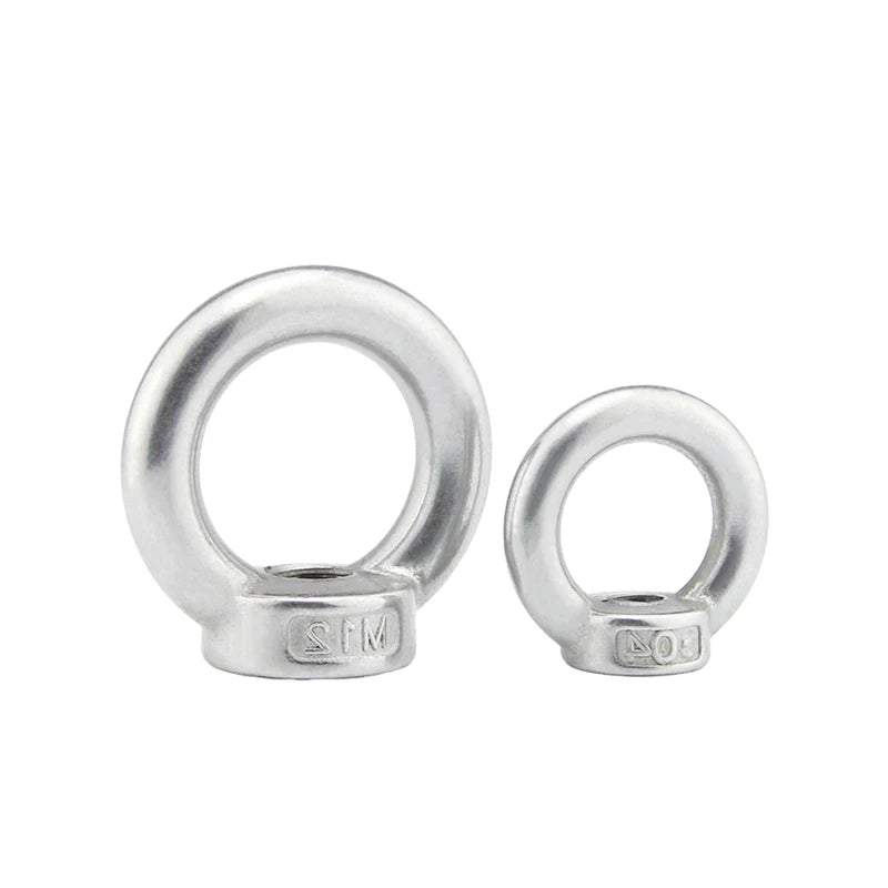 Factory Sale Polished Stainless Steel SS304 DIN582 M3-M36 Grade A2/A4 Fully Threaded Eye Nuts for Automotive General Industry