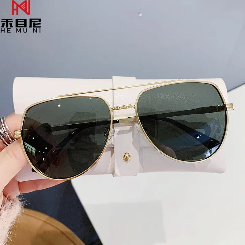 8294 Vintage pilot Men Sunglasses Fashion Retro Metal Photochromic Polarized Sunglasses Brand Designer Custom logo Sunglasses