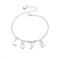 Wholesale 925 Sterling Silver Zircon Letters Bracelet Women Fashion Couple Charm Bracelet