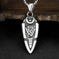 Odin Spear Valknut Gungnir Viking Necklace for Men with Rune Symbol Raven of Odin Labradorite Norse Mythology Pagan Jewelry
