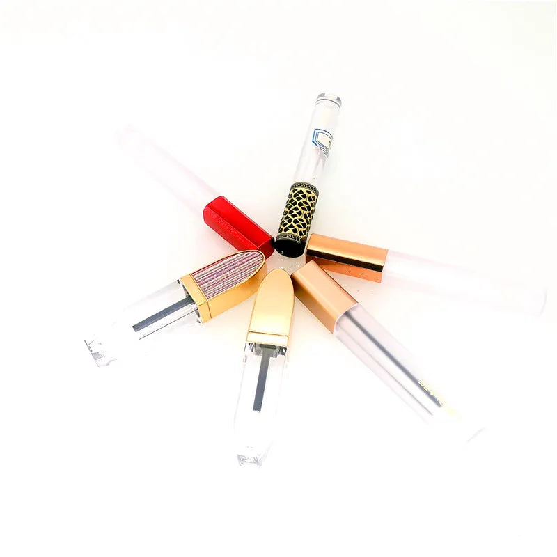 3ml New Aluminum Lip Oil Bottle Blue Lipstick Container Led Light Lip Gloss Tube with Brush Tip Lip Tint Packaging Custom