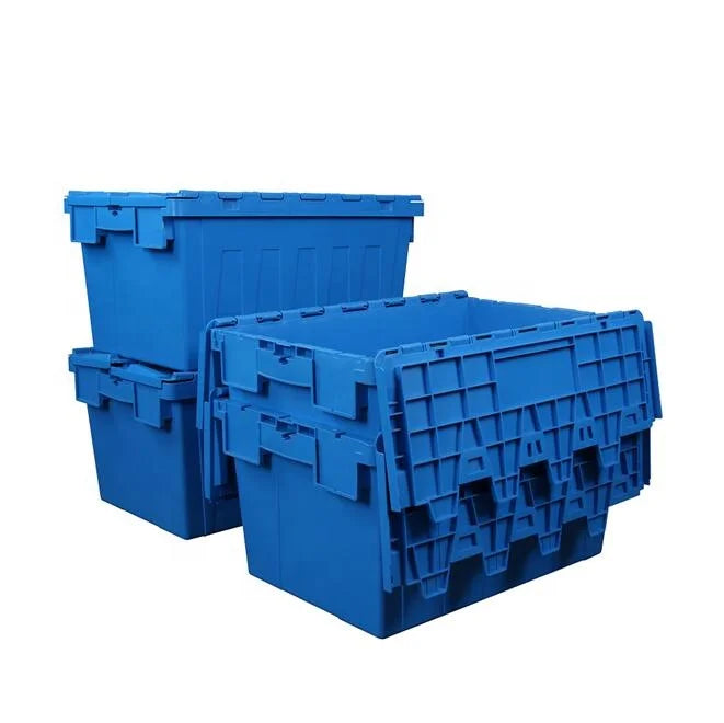 Heavy Duty Logistic Warehouse Storage Distribution Recyclable Stackable Nestable Turnover Plastic Lidded Tote Box