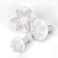 3pcs White Thin Fudge Cake Decorating Tools Cookie Tool Set for Bakers Beginners