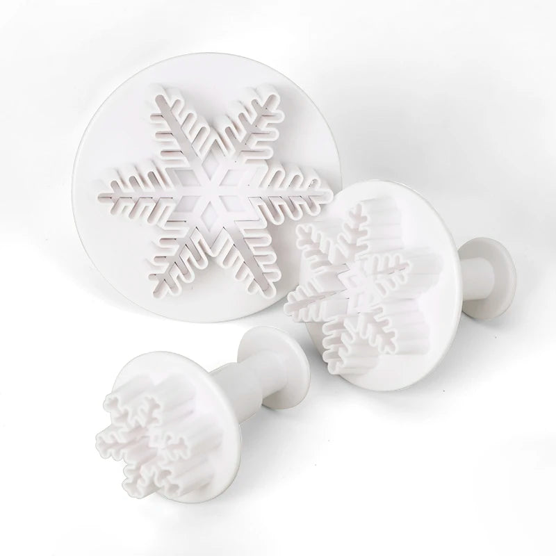3pcs White Thin Fudge Cake Decorating Tools Cookie Tool Set for Bakers Beginners