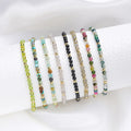 New Fashion Cute Design 3mm Natural Stone Stainless Steel Beaded Bracelet Adjustable Lady