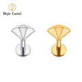 Right Grand ASTM F136 Titanium 16G Diamond Shape Tragus Cartilage Helix Stud Earring Minimalist Ear Lobe Piercing Jewelry