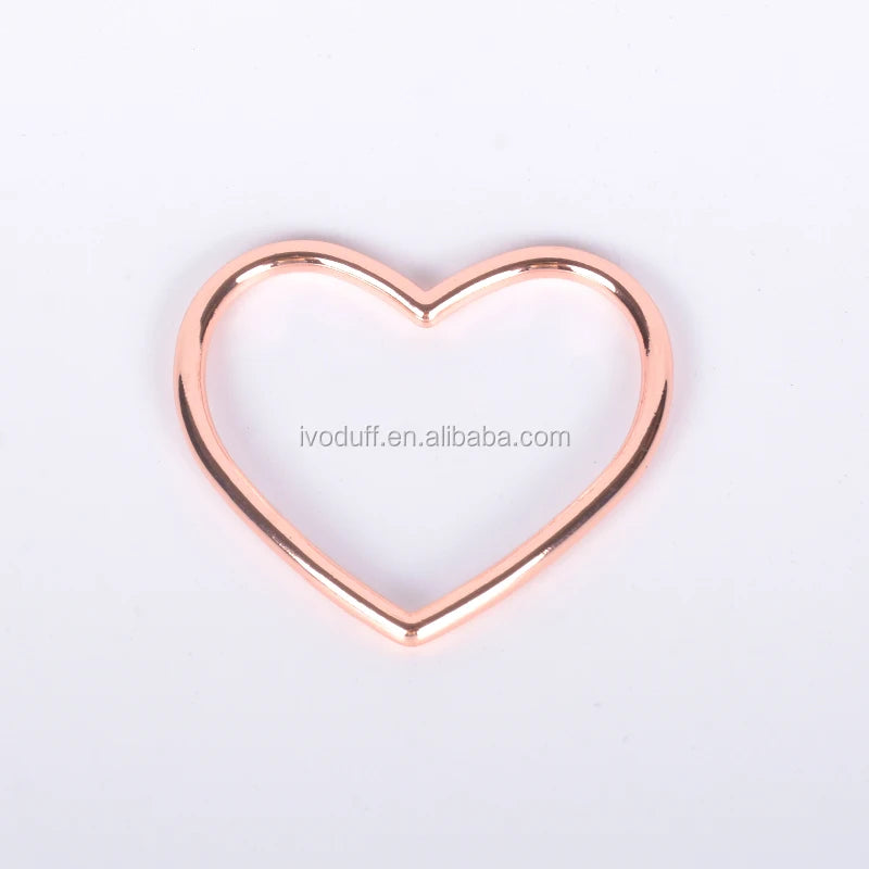 40mm Decoration Metal Garment Collar Belt Love Ring Buckle Heart Shaped Ring