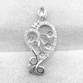 Sterling Silver 3*3mm Semi Mount Pendant Empty Frame Blank Support Setting S925 Base Holder Without Center Stone for DIY Inlay