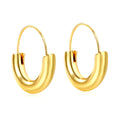 Custom Trendy 18K Gold Plated Stainless Steel Jewelry Hoop Earrings Women Chunky Geometric Smooth Semi Circular Huggie Earring