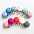 Hot Selling 30 MM Round Shaped Colored Pacifier Clip Baby Teething Accessories Clip Nipple Clamps Toy