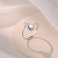 Newest Style S999 Sterling Silver Zirconia Mermaid Aurora Open Rings for Women Jewelry Accessories YB-XY-605