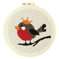 Easyhandmade Punch Kit Bird Embroidery DIY Starter Yarn Kits Full Set Fabric Hoop Needle Threader Handmade 20x20cm Embroidery