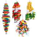 Extra Large Bird Parrot Toys Multicolored Natural Wooden Blocks Tearing Toys for Birds Parrots