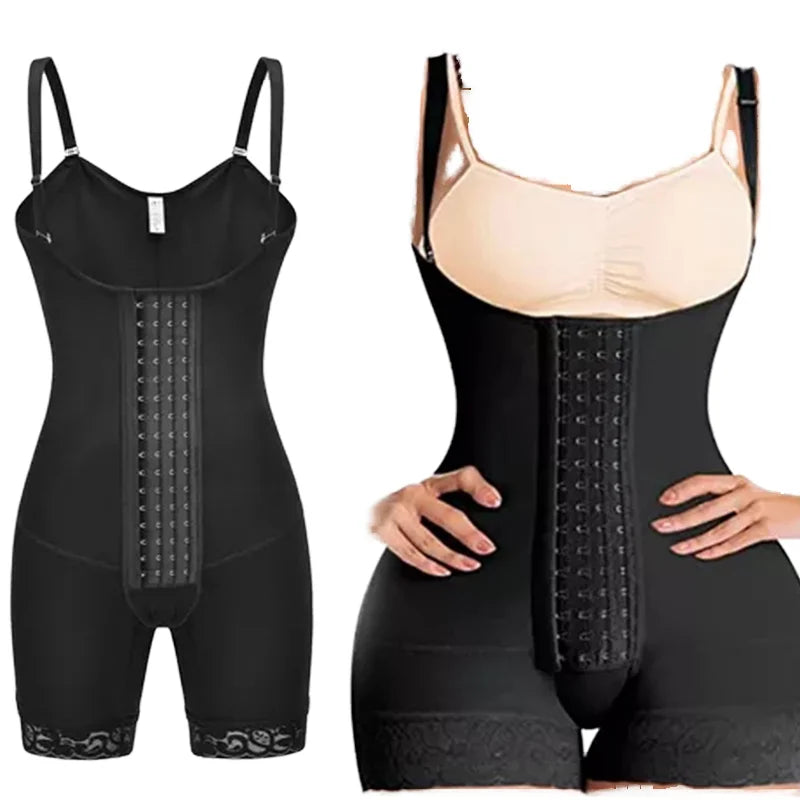 High Quality Thin Breathable Zipper Open Crotch Bodysuit Firm Postpartum Body Corset Rivet Decoration Women's Belly Lift Hip
