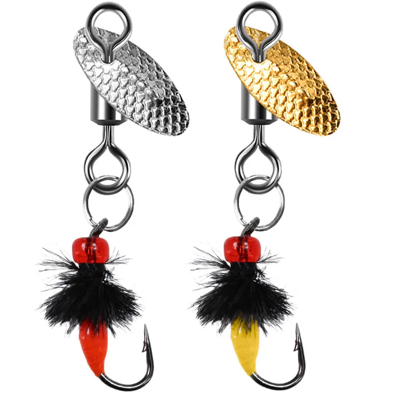 Box of 5 Micro-Object Melon Seed Sequin Spin Fly Bait Set Lure Fishing Technique Targeted at Bass Species
