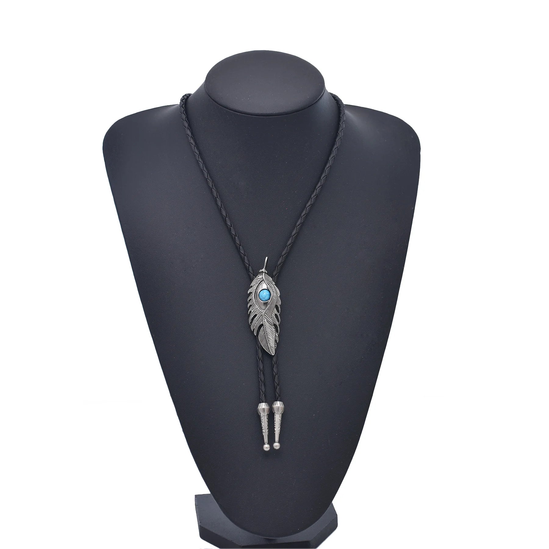 Polo Style Men's Vintage Silver Golden Color Leaf Pendant Necklace Leather Rope Chain Alloy Leave Jewelry