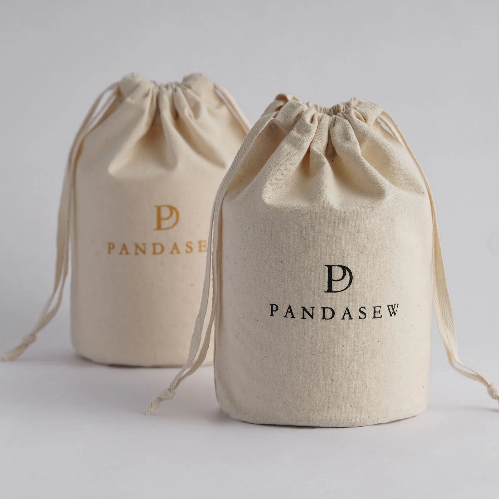 PandaSew 18x15cm with Round Bottom Muslin Cotton Candle Drawstring Packaging Bag Jewelry Pouch