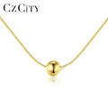 CZCITY New Coming Trendy Ball Gold Plated Fashion Necklace Simple Women Classic Pendants