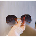 Rimless Cut-edge Women Sunglasses for Women with Curvy Temples Sunglasses with Gradient Lenses