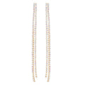 Hot Selling Luxury Silver Needle Diamond Tassel Retro Stud Earrings Super Long Pearl Wedding Fashion Statement for Parties Gifts
