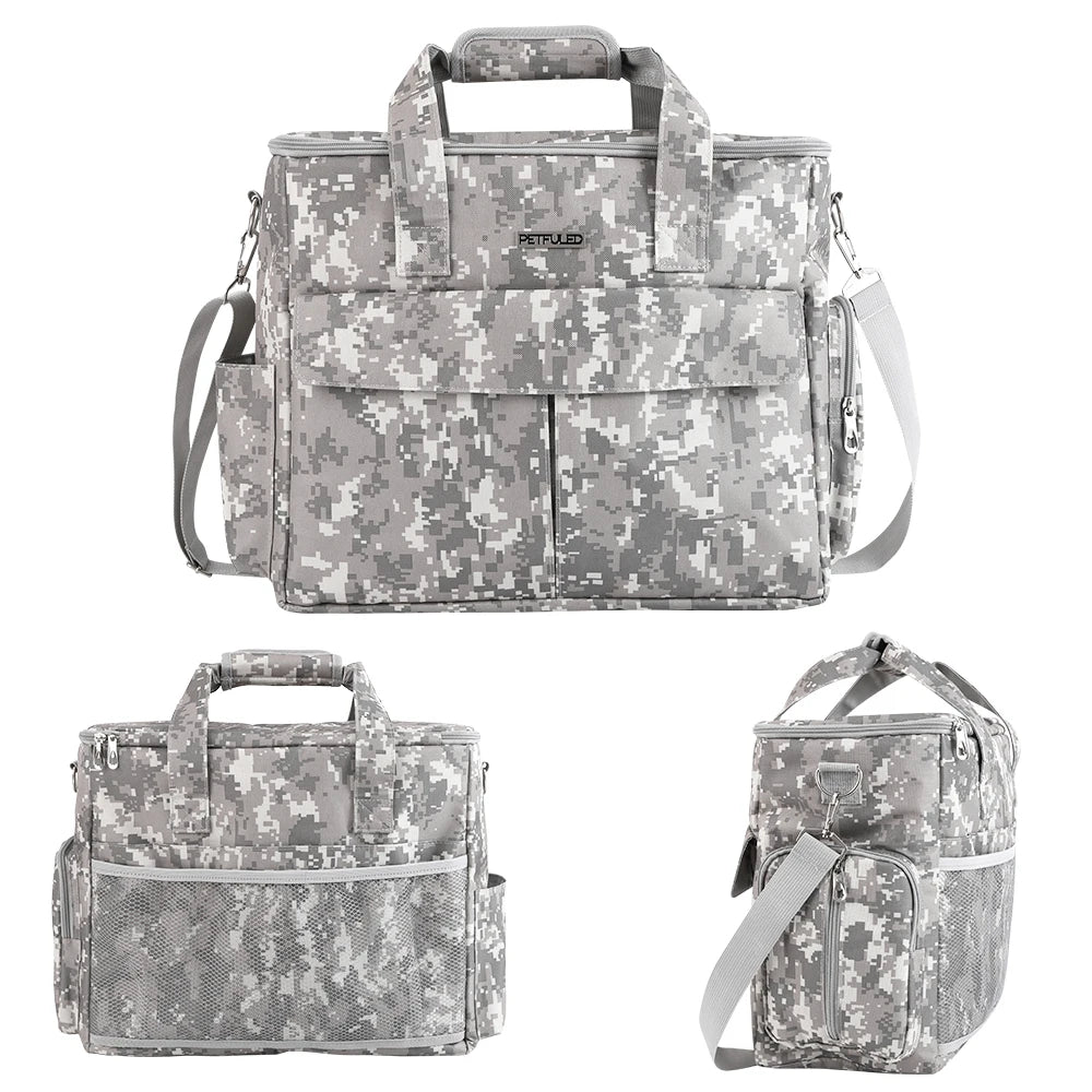 Camouflage 5pcs/set Dog Travel Bag for Supplies for Travel Away Set Includes Pet Travel Bag Organizer for Accessories