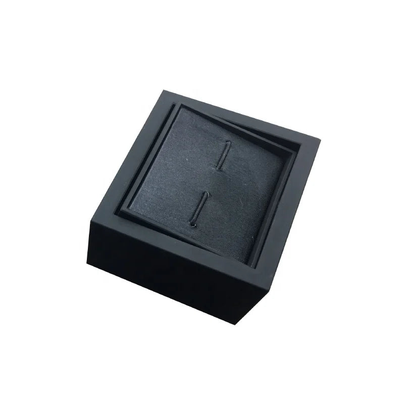 Customs Style 360 Rotation Velvet & Cardboard Cufflink Box 75x65x40mm Luxury Packaging