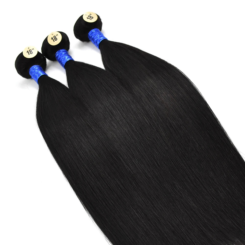 Bone Straight Human Hair Extension Double Weft Double Drawn Cut From One Donor Cuticle Aligned Human Hair Weft