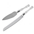 Stainless Steel Pizza Peel Set Crystal Handle Baking Pizza Cutter Wheel Tray for Baking Multifunctional Cake Spatulas