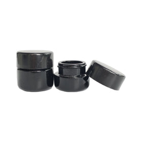 9ml Children Resistant Black Light Proof UV Glass Concentrate Jar