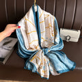 New Fancy Flower Pattern Silk Polyester Scarves Sunscreen Shawls for Ladies Soft Large Silk Feeling Scarf Floral Print Foulard