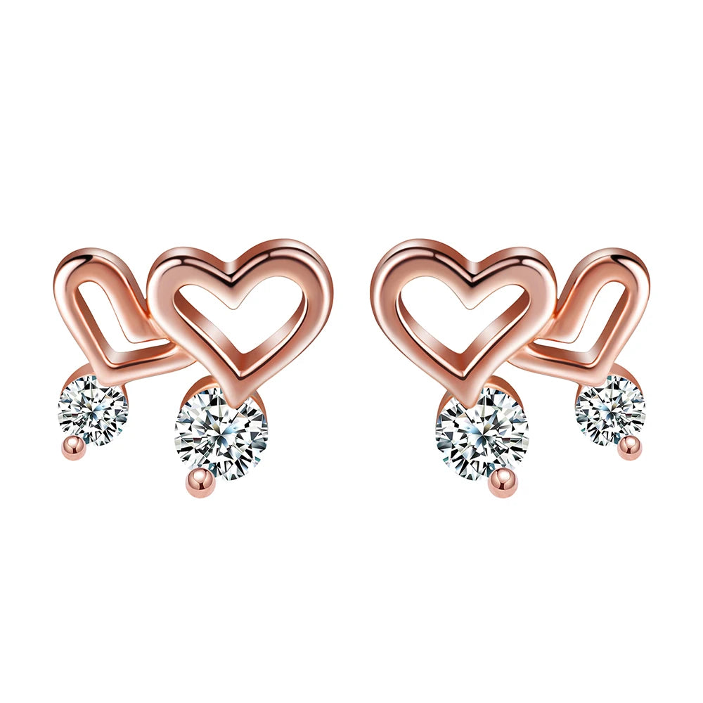 Eternal Love Classic S925 Sterling Silver Heart Stone Earrings Timeless Elegance with Zircon for Women's Anniversary and Party