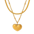French New Retro Double Layer Peach Heart English Alphabet Love Pendant Personality Necklace Blade Chain Collar Chain Girlfriend