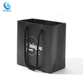 Black Color Shopping Gift Paper Bag with Cotton Handle and Bow Custom Recycled Luxury Present Packaging Bags with Your Own Logo