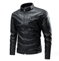 New Locomotive Fashion Trend Zipper Men Leather Jackets Male Black Faux Leather Jackets Coat