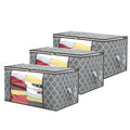 400154 Space Saving Foldable Clothes & Blanket Comforter Storage Bag with Reinforced Handle Non Woven Fabric Living Room Use