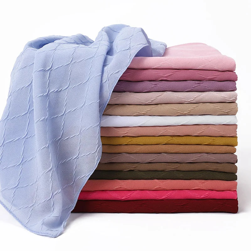 2026 Autumn and Winter New High-quality Crumpled Pearl Chiffon Yarn Scarf Thin Style Women's Baotou Scarf