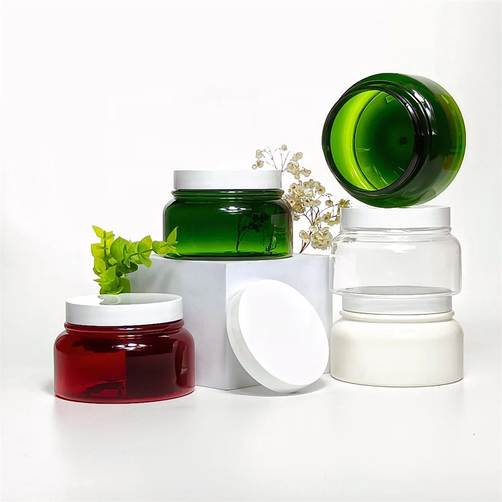 250ml Transparent PET Screw Cap Bottle Customizable Silk-Screen Cosmetic Packaging Lotion Cream Skin Care Serum Face Mask