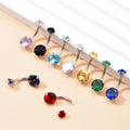 316L Surgical Steel Round & Heart CZ Belly Button Ring Hypoallergenic Navel Piercing Jewelry for Women Customizable Titanium
