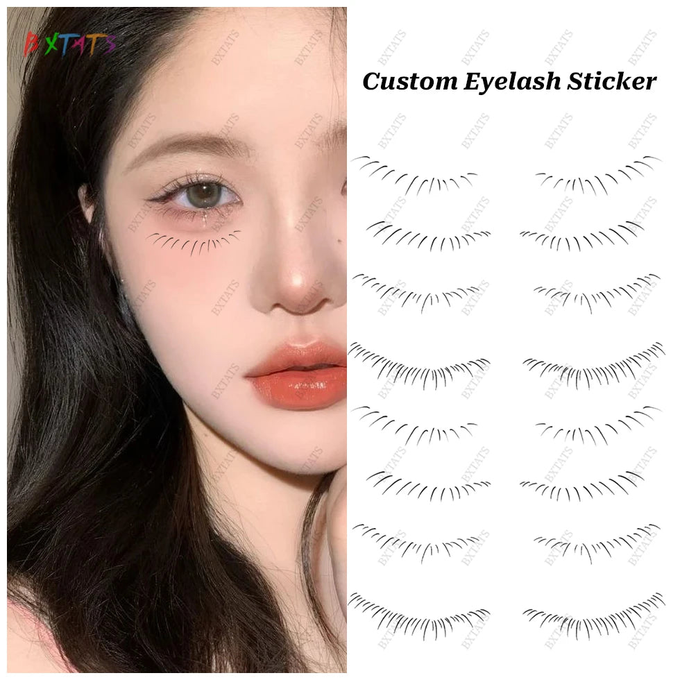 Custom 3D Creative Disposable Lower Eyelash Tattoo Sticker Waterproof Paper for Face Application Web Red Same Design