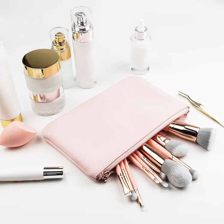 Women's Luxury Modella Small Candy PU Leather Cosmetic Bag for Travel Makeup Bag Zipper Custom Private Label Logo Fashion