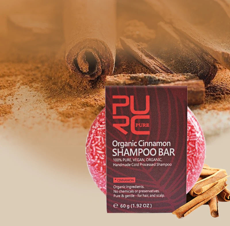 Handmade Herbal Cinnamon Shampoo Bar Natural Vegan Solid Moisturizing Oil Control Deep Cleansing Organic Shampoo Bar Soap