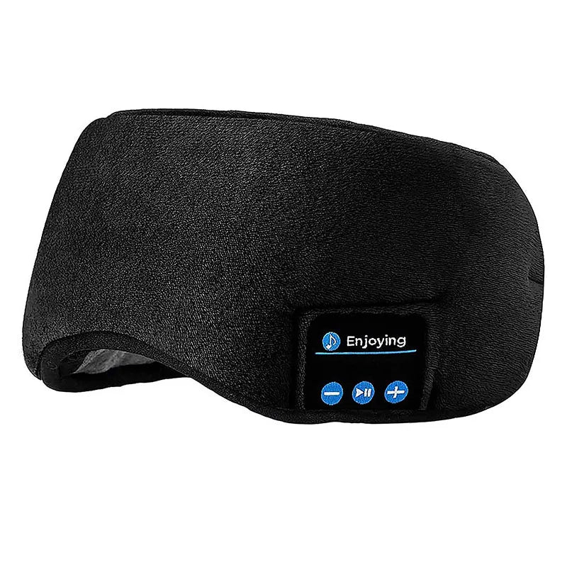 Customizable Blue Tooth Sleep Music Eye Mask With Microphone Music Headband Eyeshade Sleeping Earphones Sleepband Black