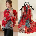 2024 New Style Comfortable Breathable Outer Gauze Scarf Women's Large Cape for Sun Protection Versatile Outdoor Beach Shawl