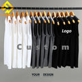 Fengway Custom 230gsm Heavyweight Men's Tank Top Summer Sleeveless Cotton Crew Neck Vest Washed Casual Style